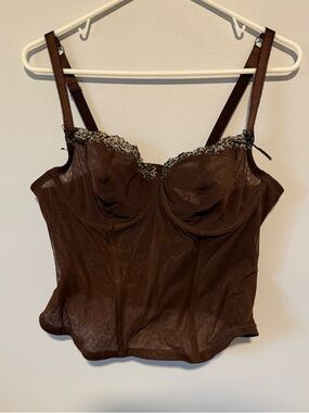 Cacique Mesh Brown Corset Bra 18/20